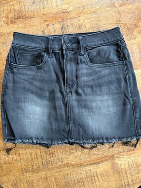 Express Black Washed Denim Mini Skirt